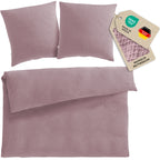 Musselin Bettwäsche Doppelbett - Mauve - 200x200 + 2x80x80 cm