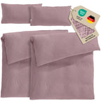 Musselin Bettwäsche Sets - Mauve - 2x155x220 + 2x40x80 cm
