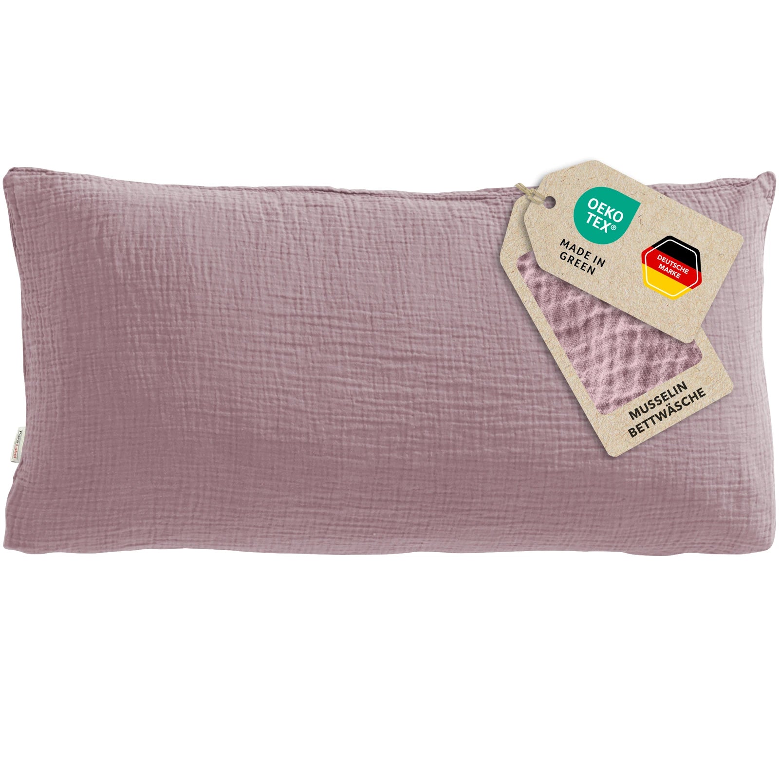 Musselin Kopfkissenbezug - Mauve - 40x80 cm