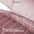 Kissenbezug Mako Satin mit Streifen - Mauve - 40x80