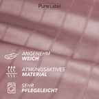 Bettwäsche Mako Satin mit Streifen - Mauve - 155x220 + 80x80cm