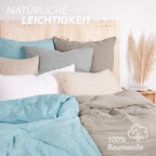 Musselin Bettwäsche Sets - Anthrazit / 2x135x200 + 2x40x80 cm Pure Label