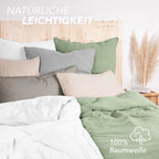 Musselin Bettwäsche Sets - Anthrazit / 2x135x200 + 2x40x80 cm Pure Label