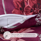 Bettwäsche "Blumen" - Beere / 135x200 + 40x80 cm Pure Label