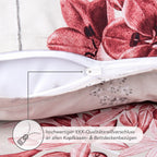 Bettwäsche "Blumen" - Beere / 135x200 + 40x80 cm Pure Label