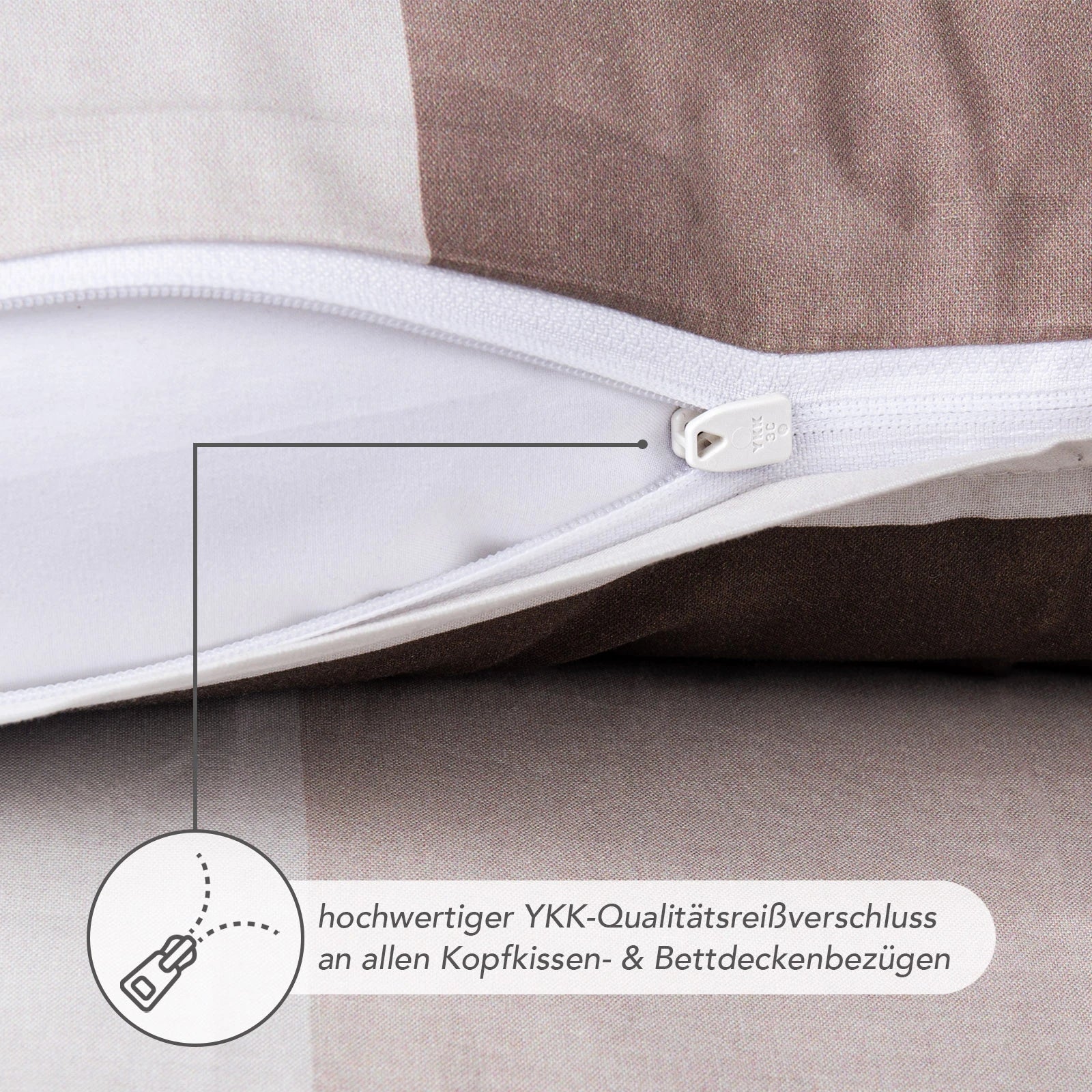 Bettwäsche "Karo" - Blau / 135x200 + 40x80 cm Pure Label