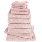 Handtuch Sets "Popcorn" - Rosa / 2x16x21 + 2x30x50 + 4x50x100 + 2x70x140 cm Pure Label