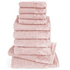 Handtuch Sets "Popcorn" - Rosa / 4x30x50 + 4x50x100 + 2x70x140 cm Pure Label