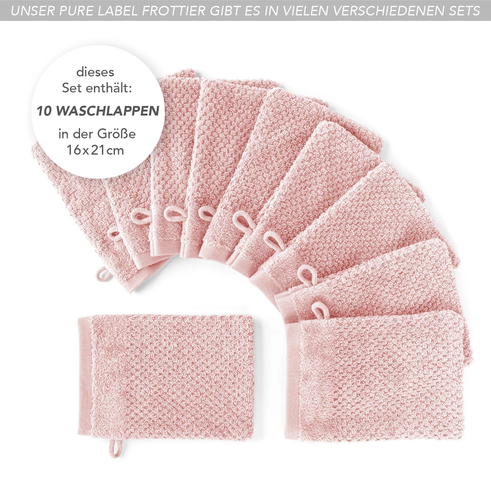 Waschlappen "Popcorn" - Anthrazit / 4x 16x21cm Pure Label