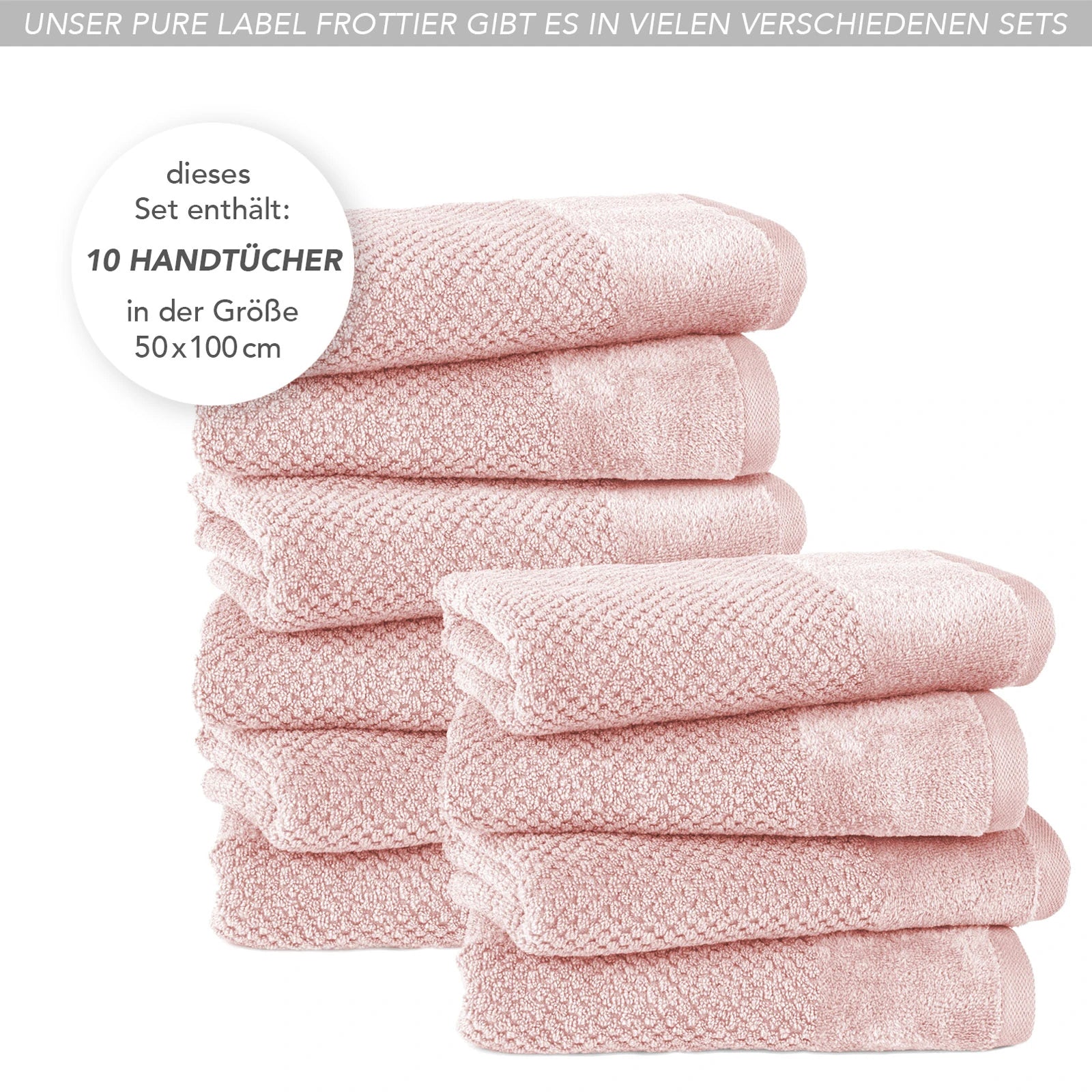 Handtücher "Popcorn" - Anthrazit / 2x 50x100cm Pure Label