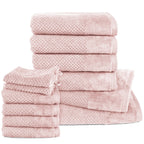 Handtuch Sets "Popcorn" - Rosa / 2x16x21 + 4x30x50 + 4x50x100 + 2x70x140 cm Pure Label