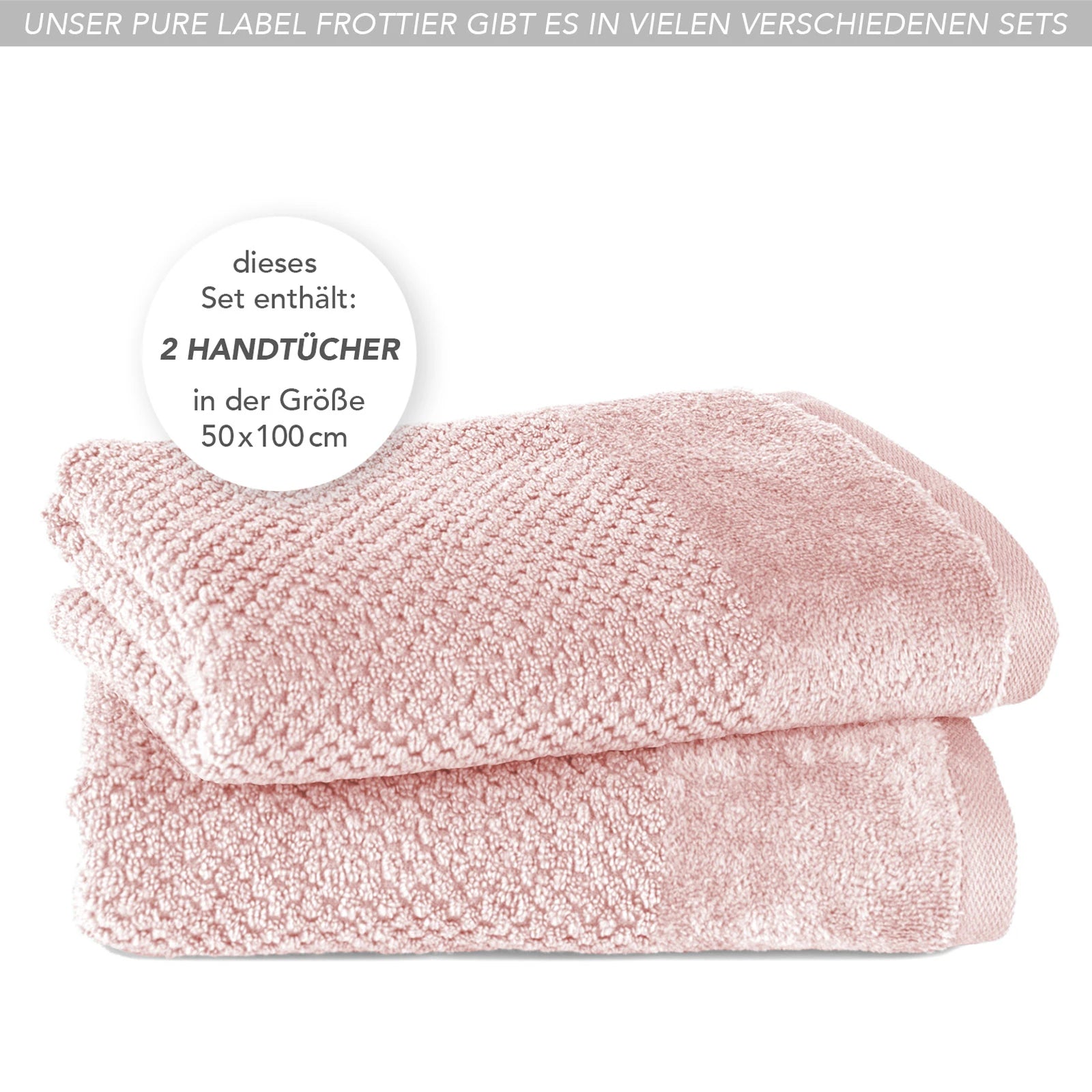 Handtücher "Popcorn" - Anthrazit / 2x 50x100cm Pure Label