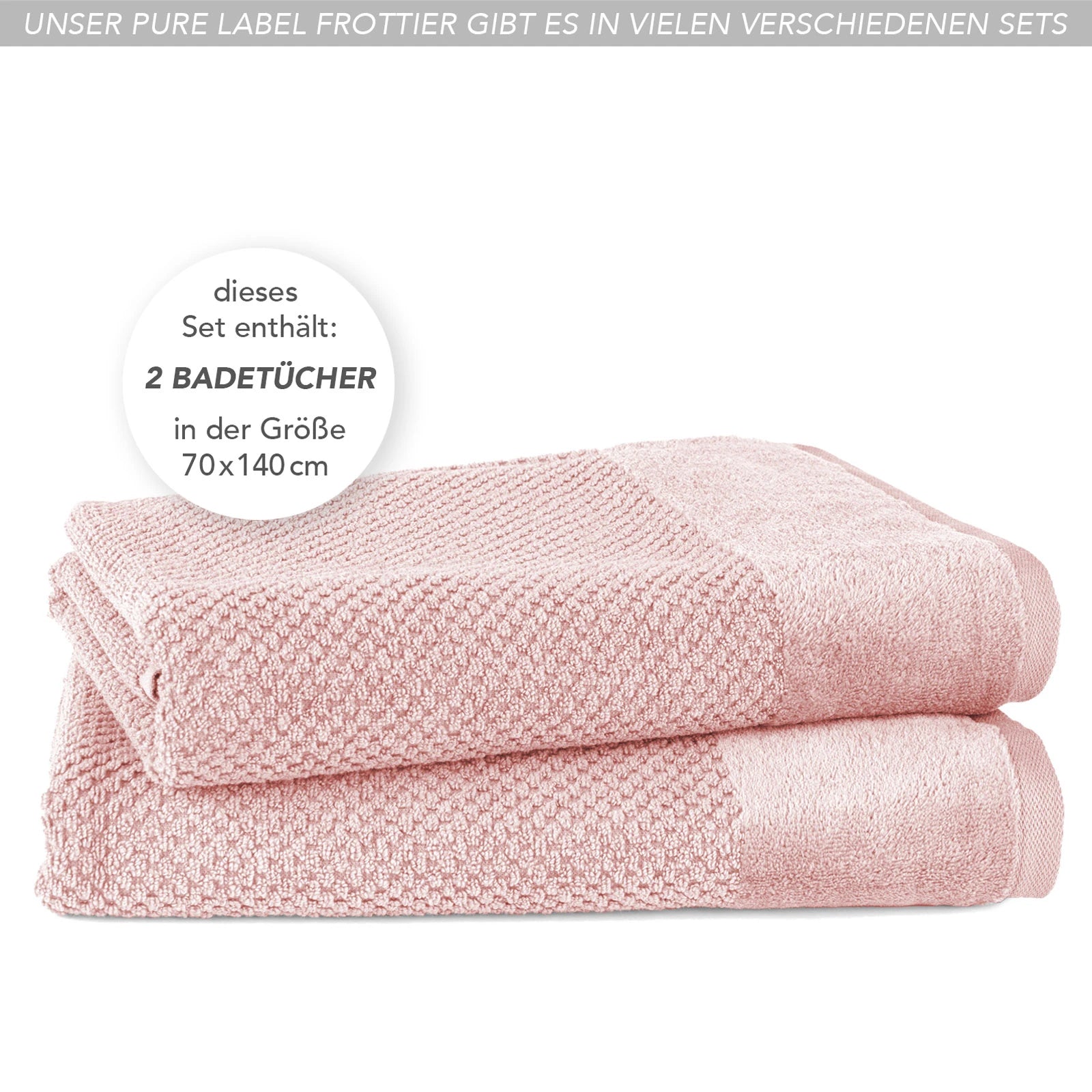 Duschtücher "Popcorn" - Anthrazit / 2x 70x140cm Pure Label