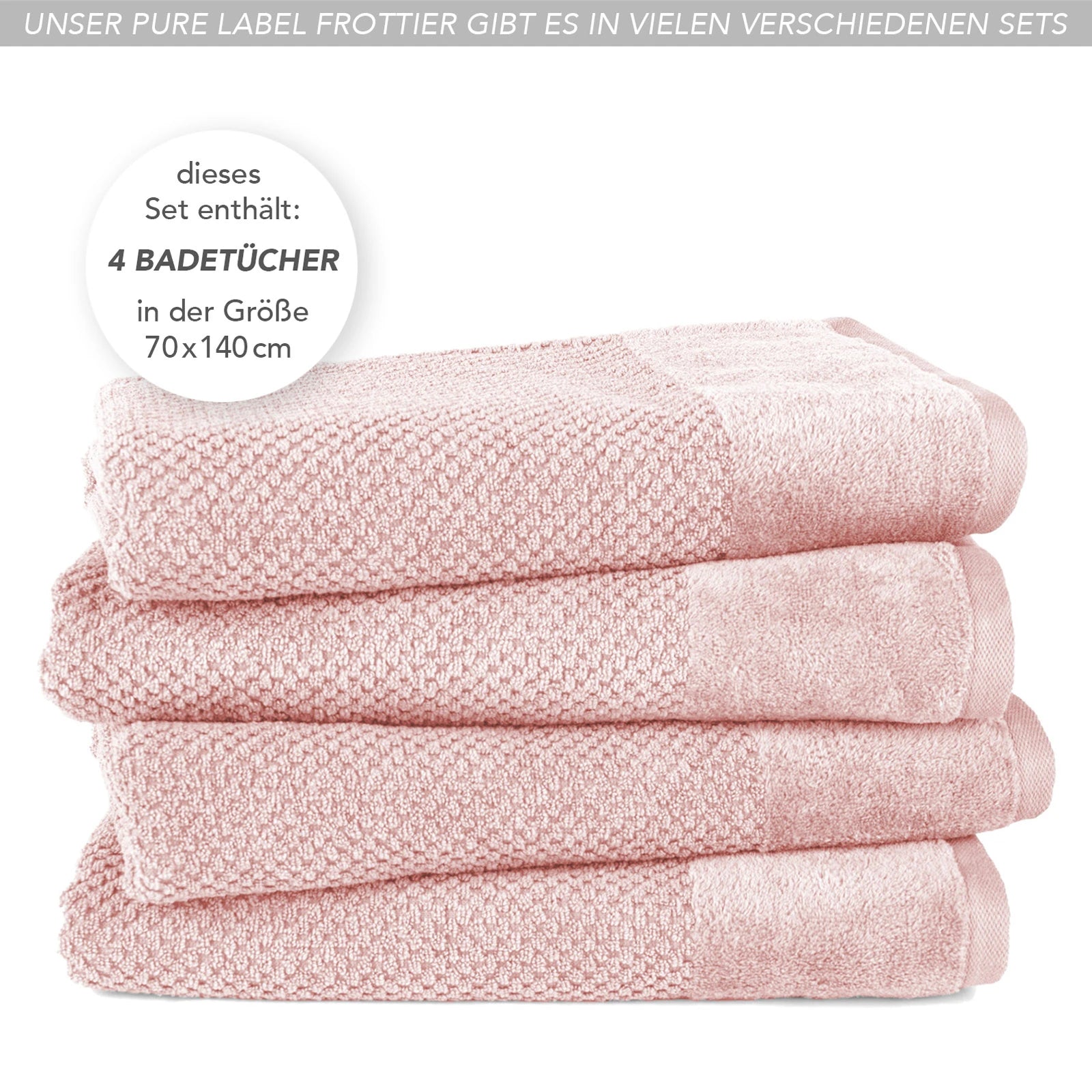 Duschtücher "Popcorn" - Anthrazit / 2x 70x140cm Pure Label