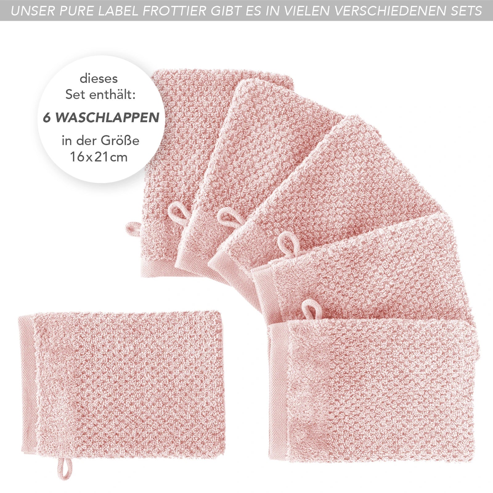 Waschlappen "Popcorn" - Anthrazit / 4x 16x21cm Pure Label