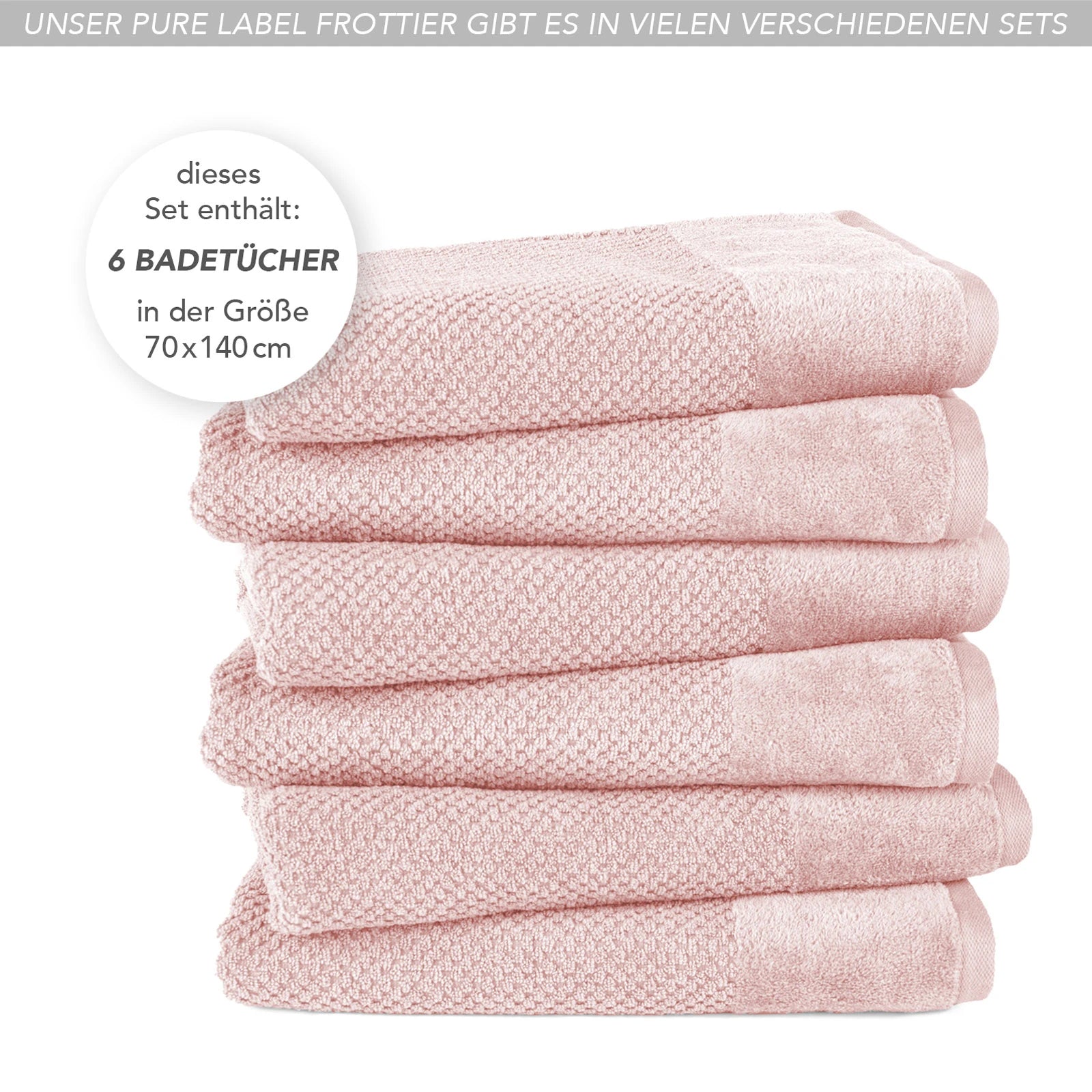 Duschtücher "Popcorn" - Anthrazit / 2x 70x140cm Pure Label
