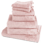 Handtuch Sets "Popcorn" - Rosa / 2x16x21 + 2x30x50 + 2x50x100 + 70x140 cm Pure Label