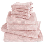 Handtuch Sets "Popcorn" - Rosa / 4x16x21 + 2x50x100 + 2x70x140 cm Pure Label