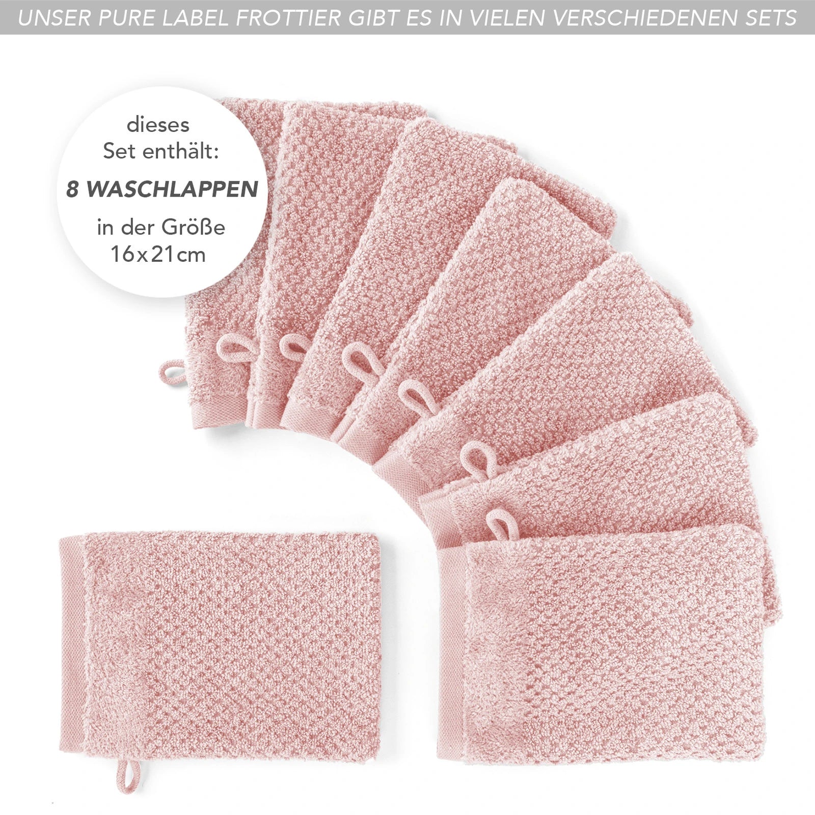 Waschlappen "Popcorn" - Anthrazit / 4x 16x21cm Pure Label