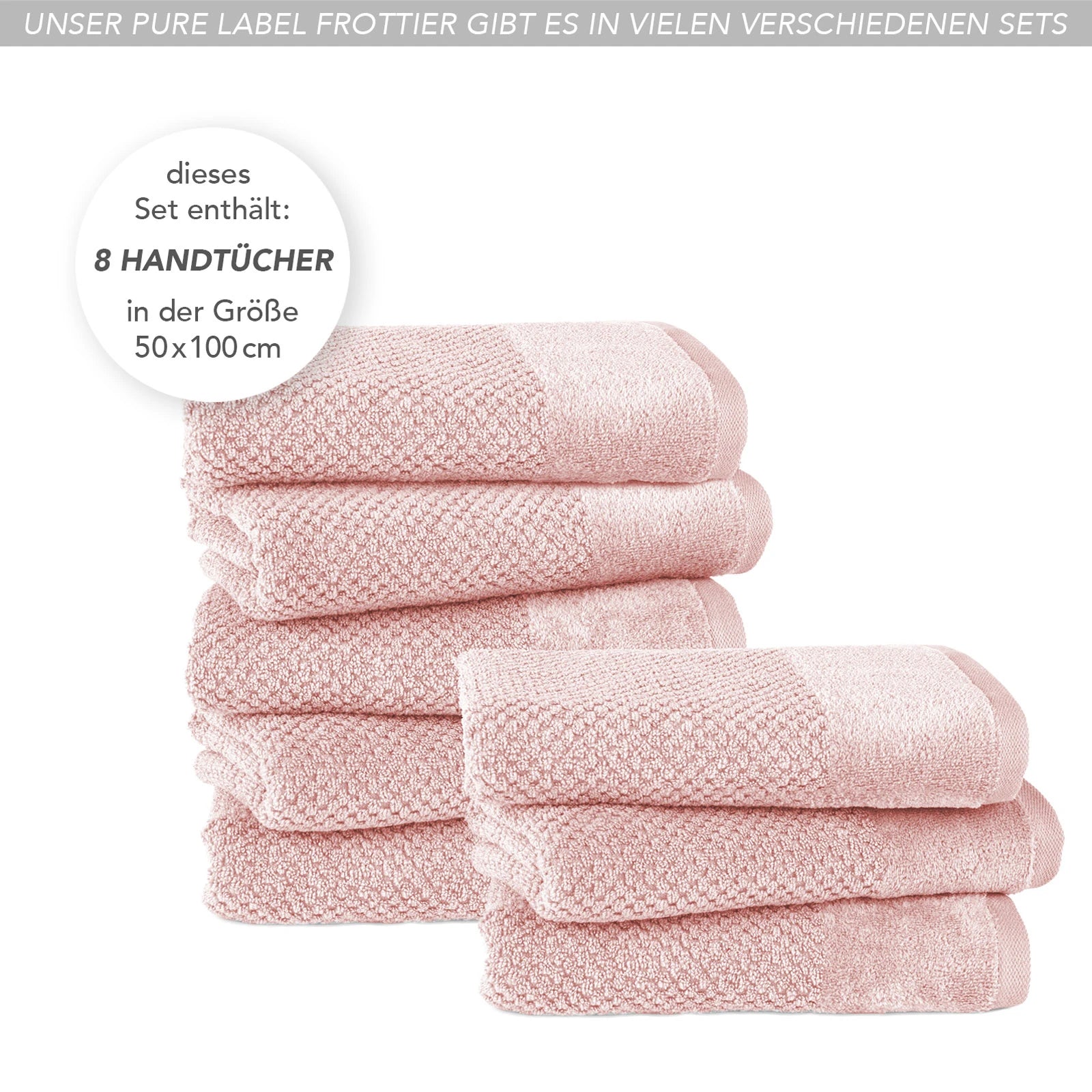 Handtücher "Popcorn" - Anthrazit / 2x 50x100cm Pure Label