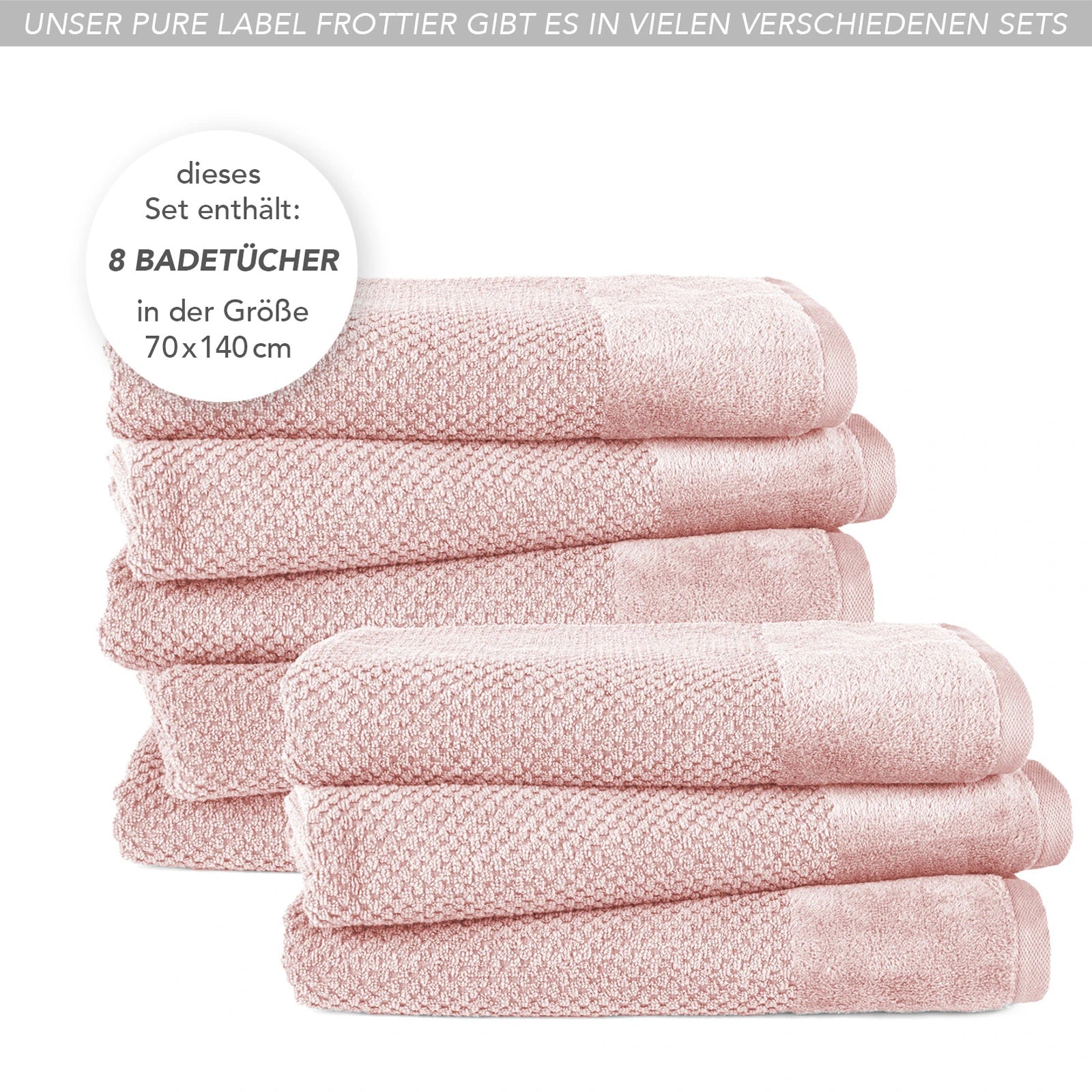 Duschtücher "Popcorn" - Anthrazit / 2x 70x140cm Pure Label