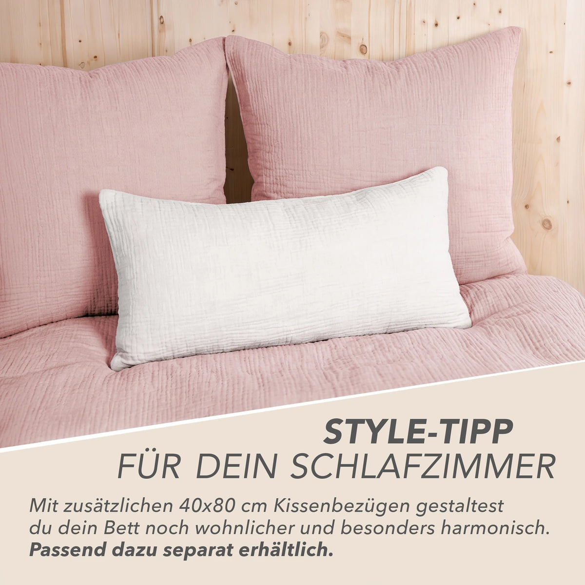Musselin Bettwäsche Einzelbettwäsche - Rosa