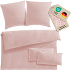 Musselin Bettwäsche Doppelbett - Rosa - 200x200 + 2x80x80 + 2x40x80 cm