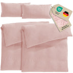 Musselin Bettwäsche Sets - Rosa - 2x155x220 + 2x40x80 cm