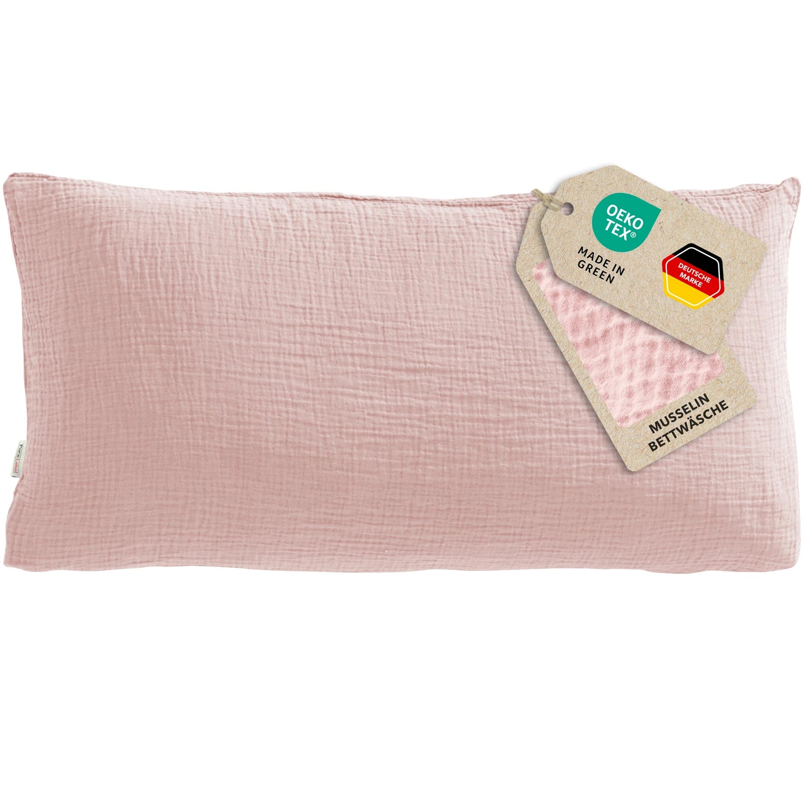 Musselin Kopfkissenbezug - Rosa - 40x80 cm
