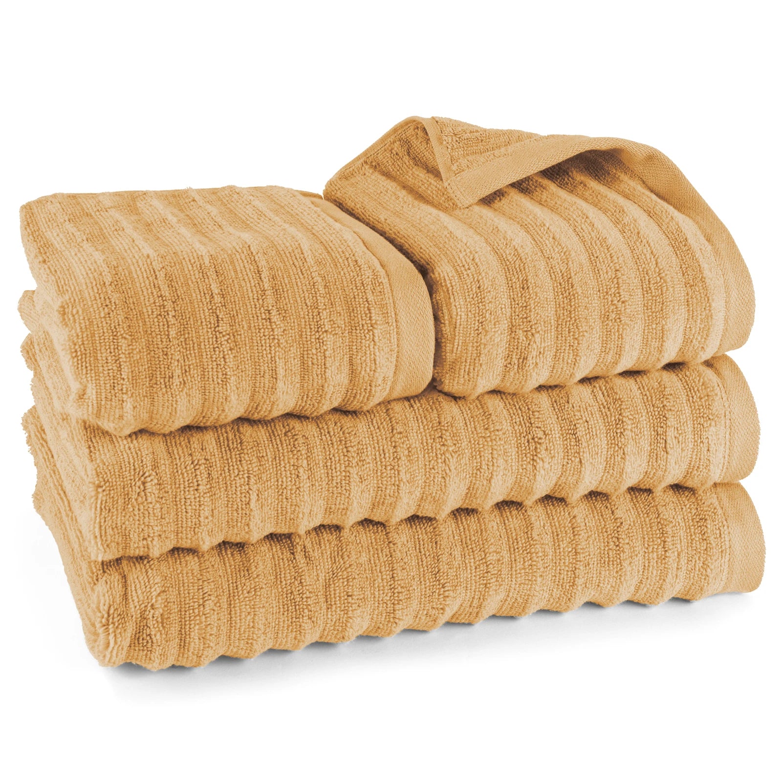 Handtuch Sets "Waves" - Safran / 2x50x100 + 2x70x140 cm Pure Label