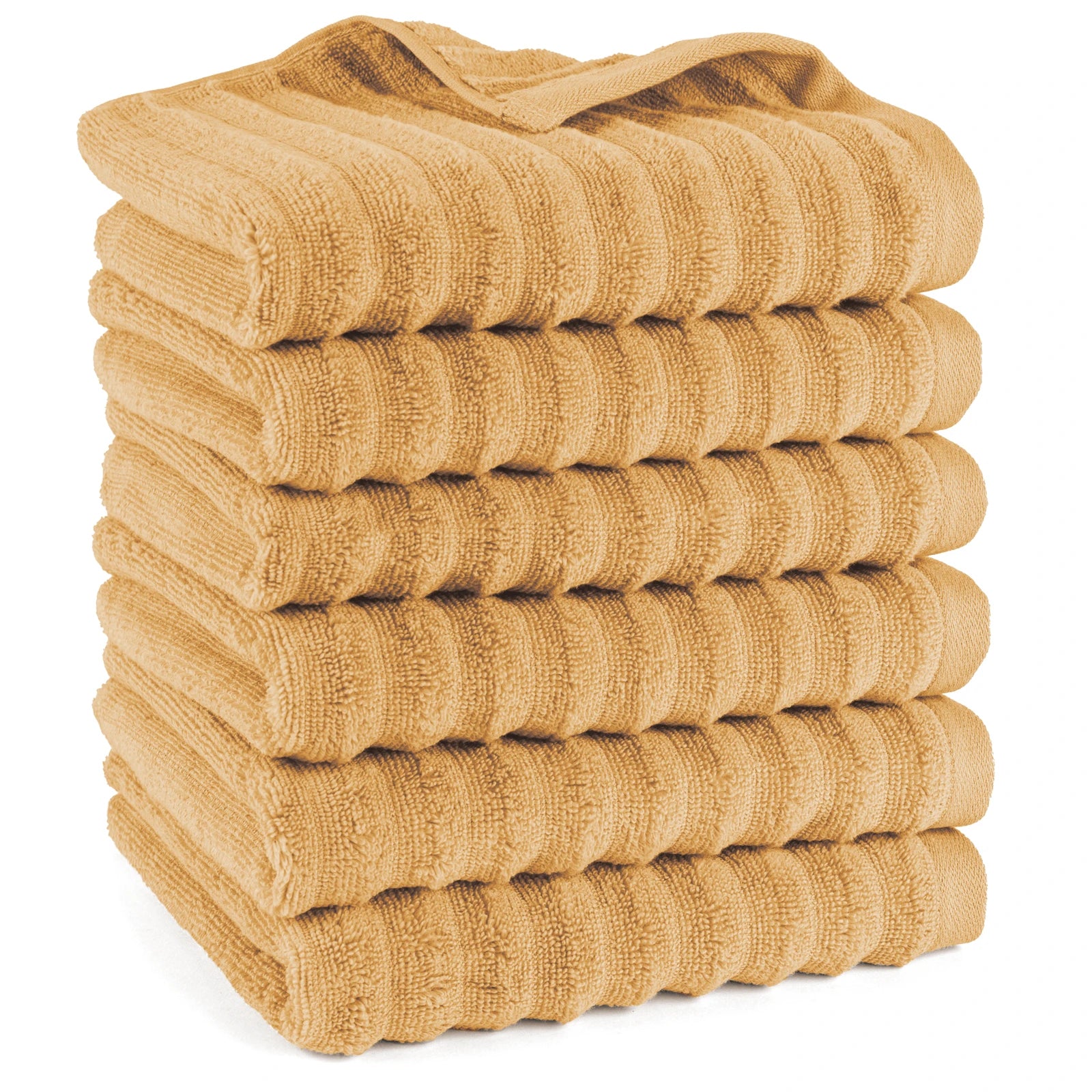 Handtuch "Waves" - Safran / 6x 50x100cm Pure Label