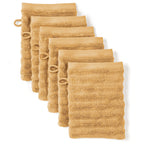 Waschlappen "Waves" - Safran / 6x 16x21cm Pure Label