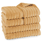 Handtuch Sets "Waves" - Safran / 4x50x100 + 2x70x140 cm Pure Label