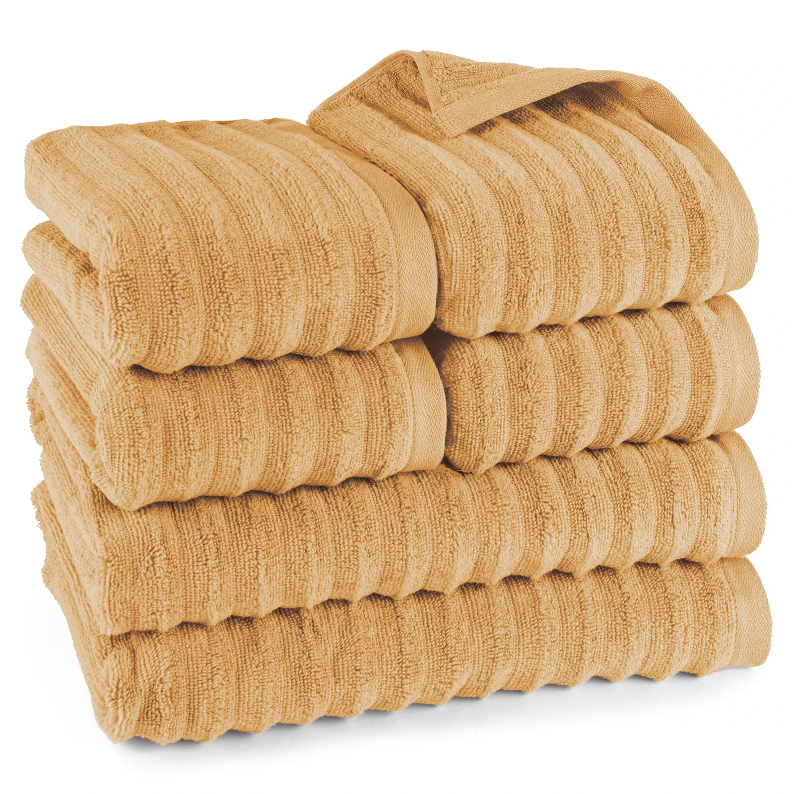 Handtuch Sets "Waves" - Safran / 4x50x100 + 2x70x140 cm Pure Label