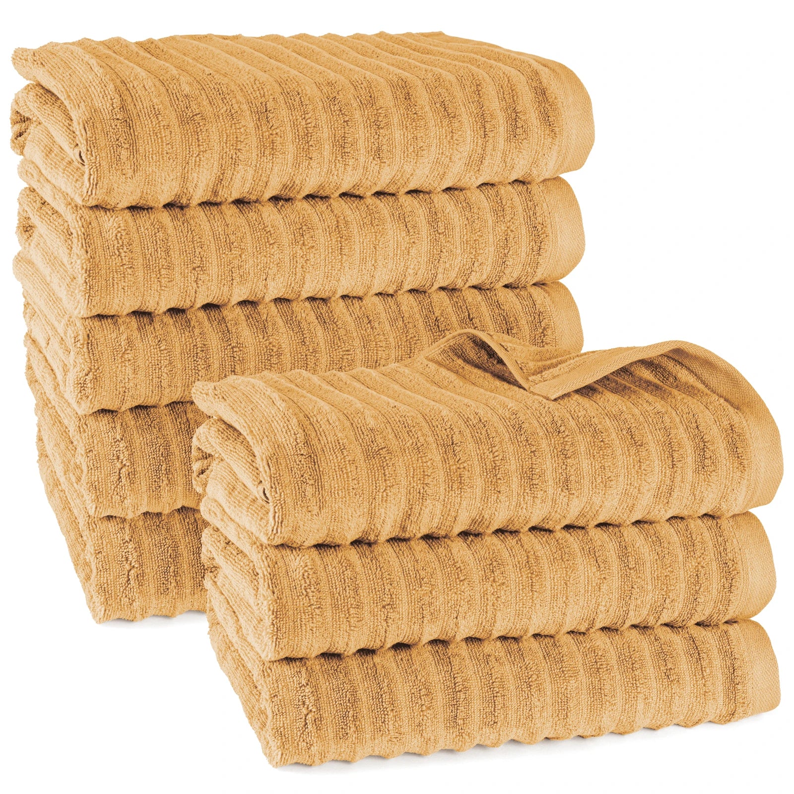 Duschtuch "Waves" - Safran / 8x 70x140cm Pure Label