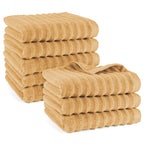 Handtuch "Waves" - Safran / 8x 50x100cm Pure Label