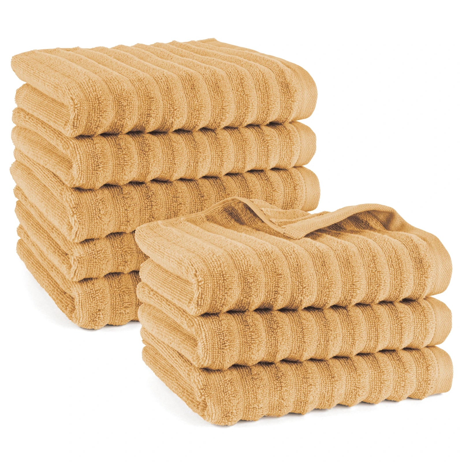 Handtuch "Waves" - Safran / 8x 50x100cm Pure Label