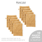 Waschlappen "Waves" - Anthrazit / 4x 16x21cm Pure Label