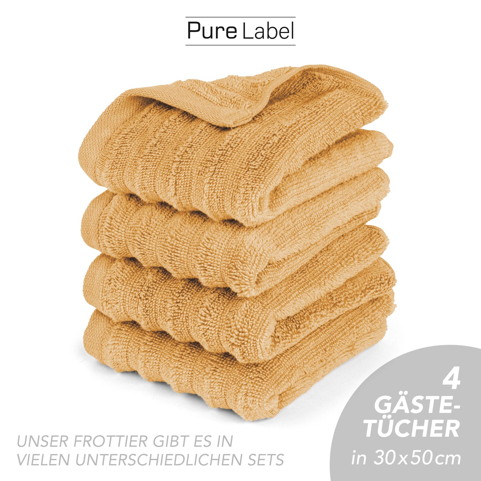 Gästehandtuch "Waves" - Anthrazit / 10x 30x50cm Pure Label