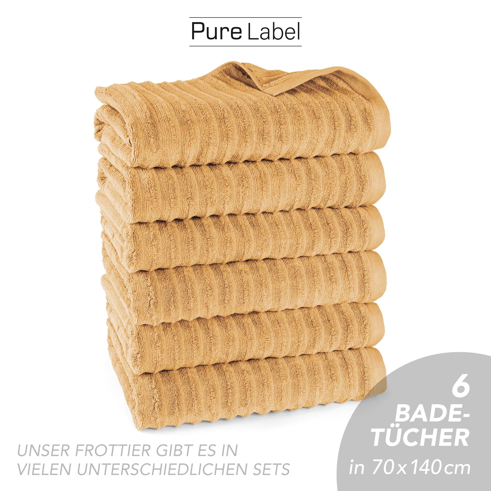 Duschtuch "Waves" - Anthrazit / 2x 70x140cm Pure Label