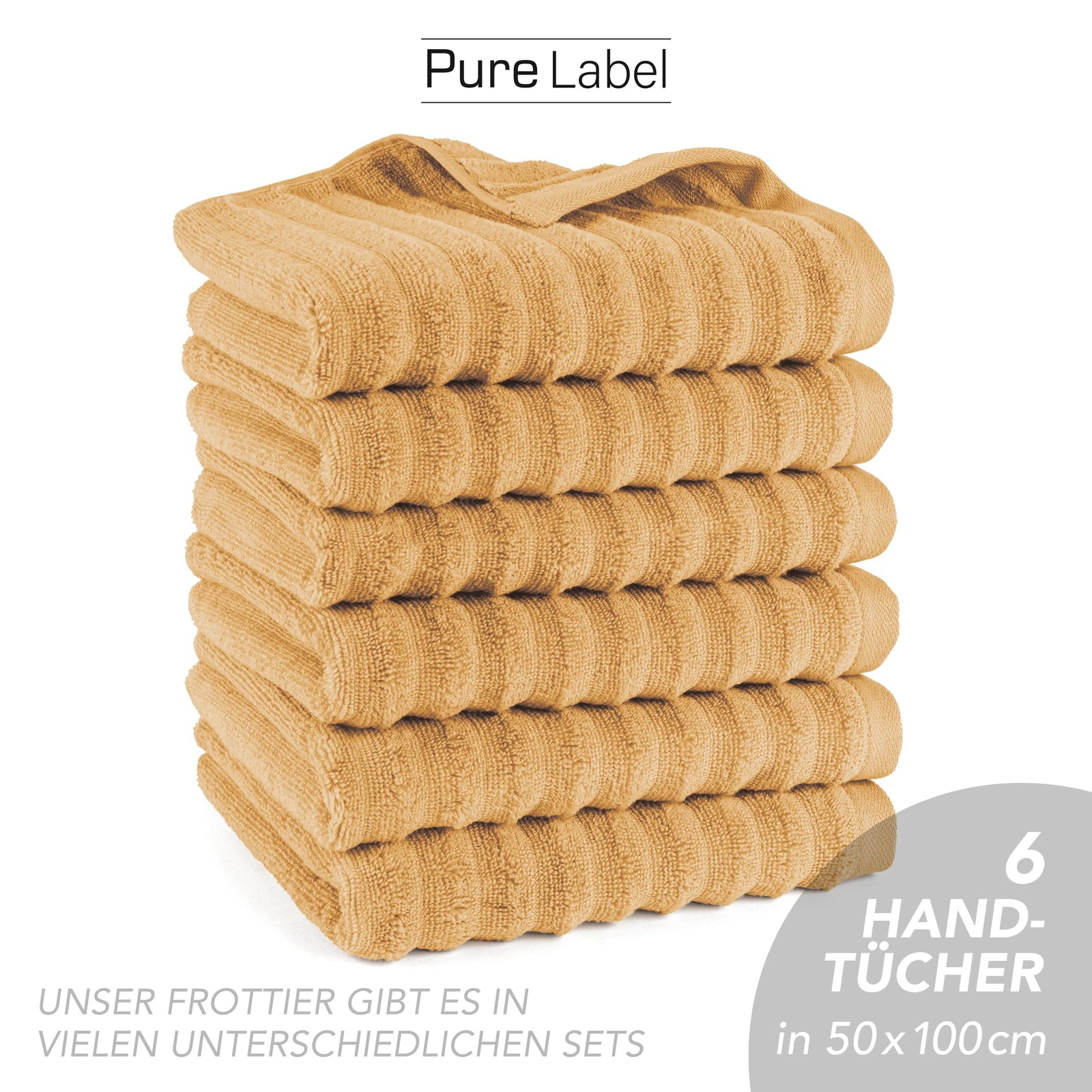 Handtuch "Waves" - Anthrazit / 4x 50x100cm Pure Label