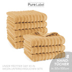 Handtuch "Waves" - Anthrazit / 4x 50x100cm Pure Label