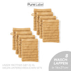 Waschlappen "Waves" - Anthrazit / 4x 16x21cm Pure Label