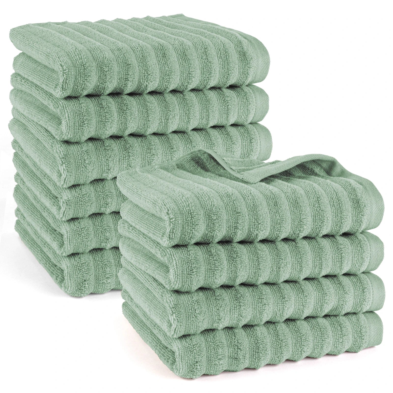 Handtuch "Waves" - Salbeigrün / 10x 50x100cm Pure Label