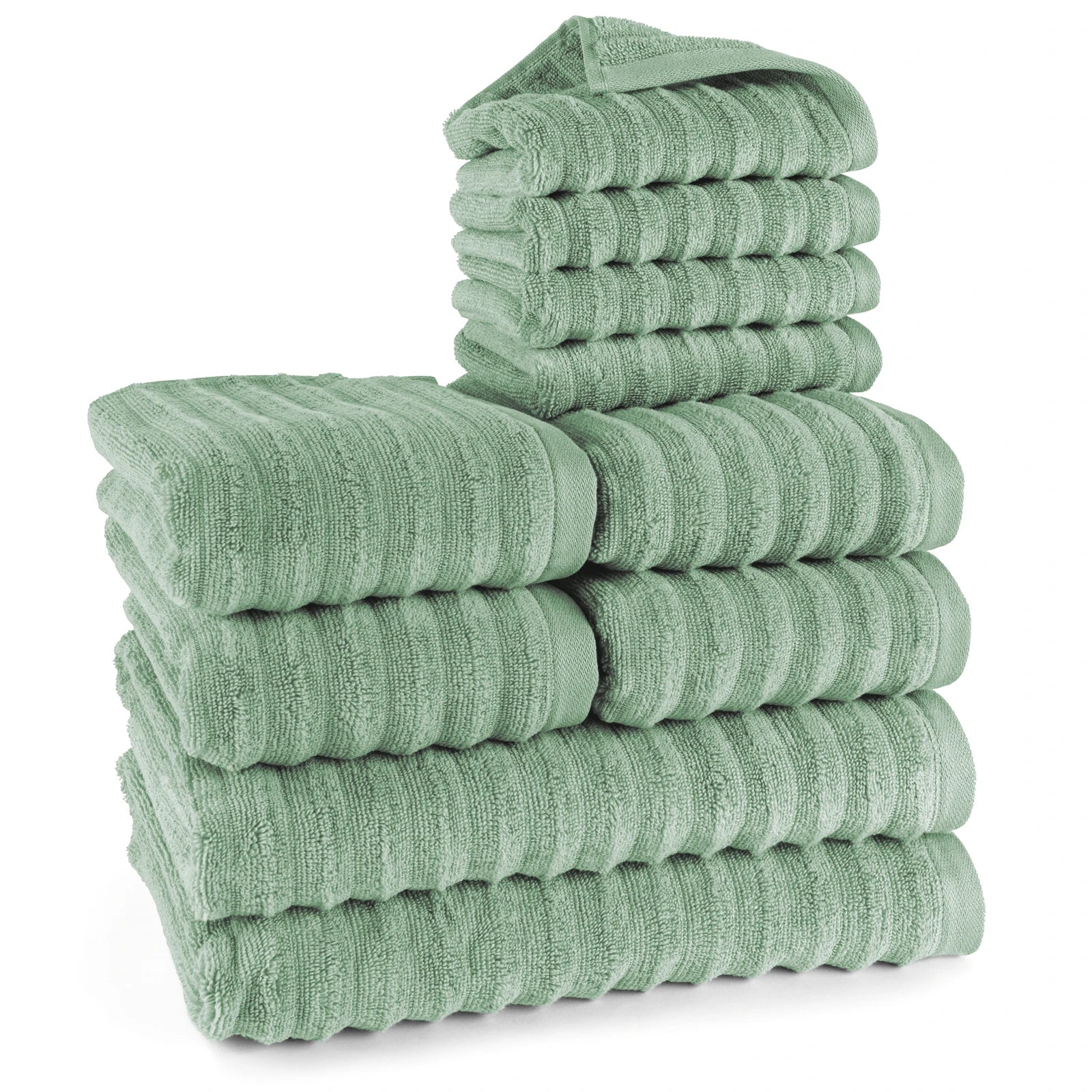Handtuch Sets "Waves" - Anthrazit / 4x30x50 + 4x50x100 + 2x70x140 cm Pure Label