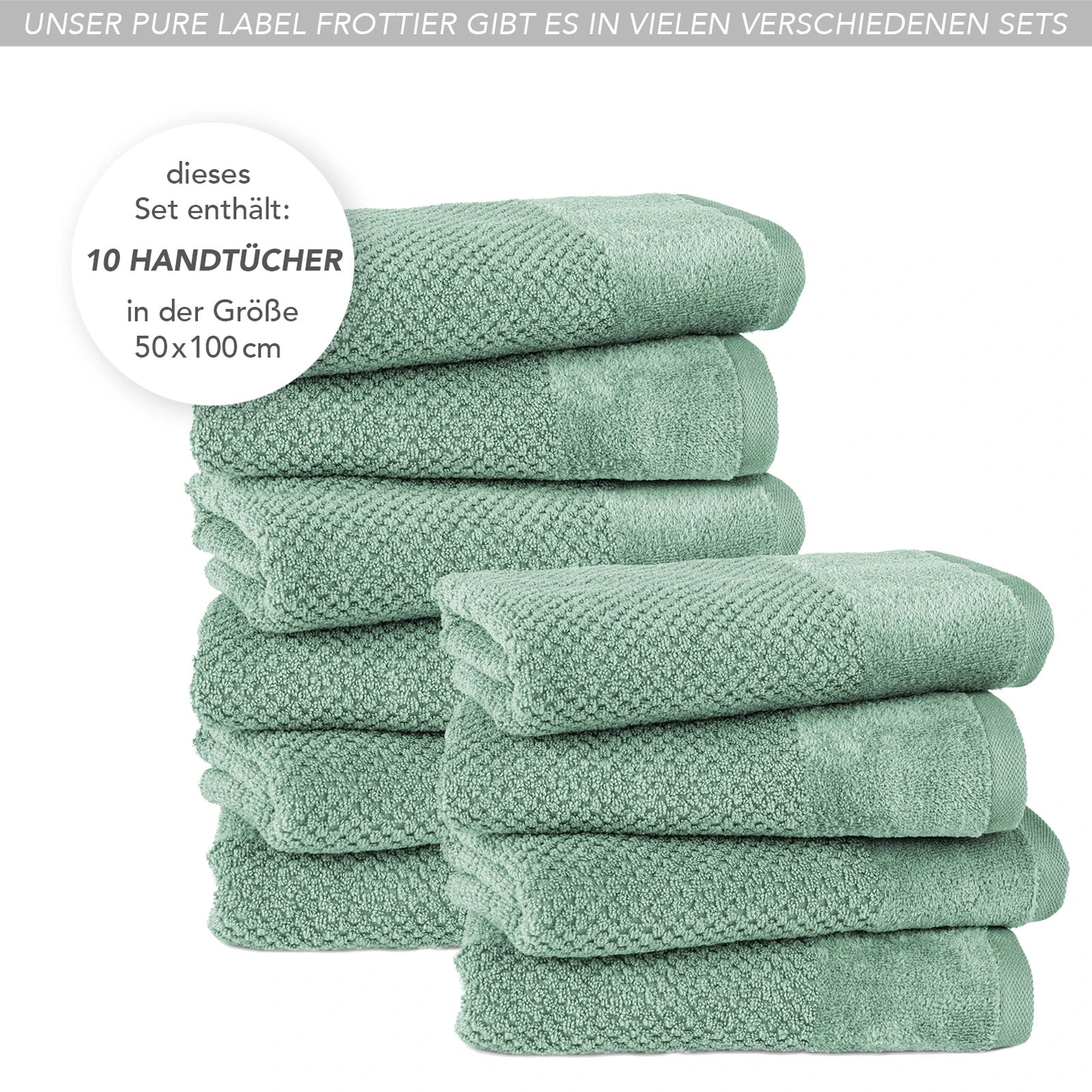 Handtücher "Popcorn" - Anthrazit / 2x 50x100cm Pure Label
