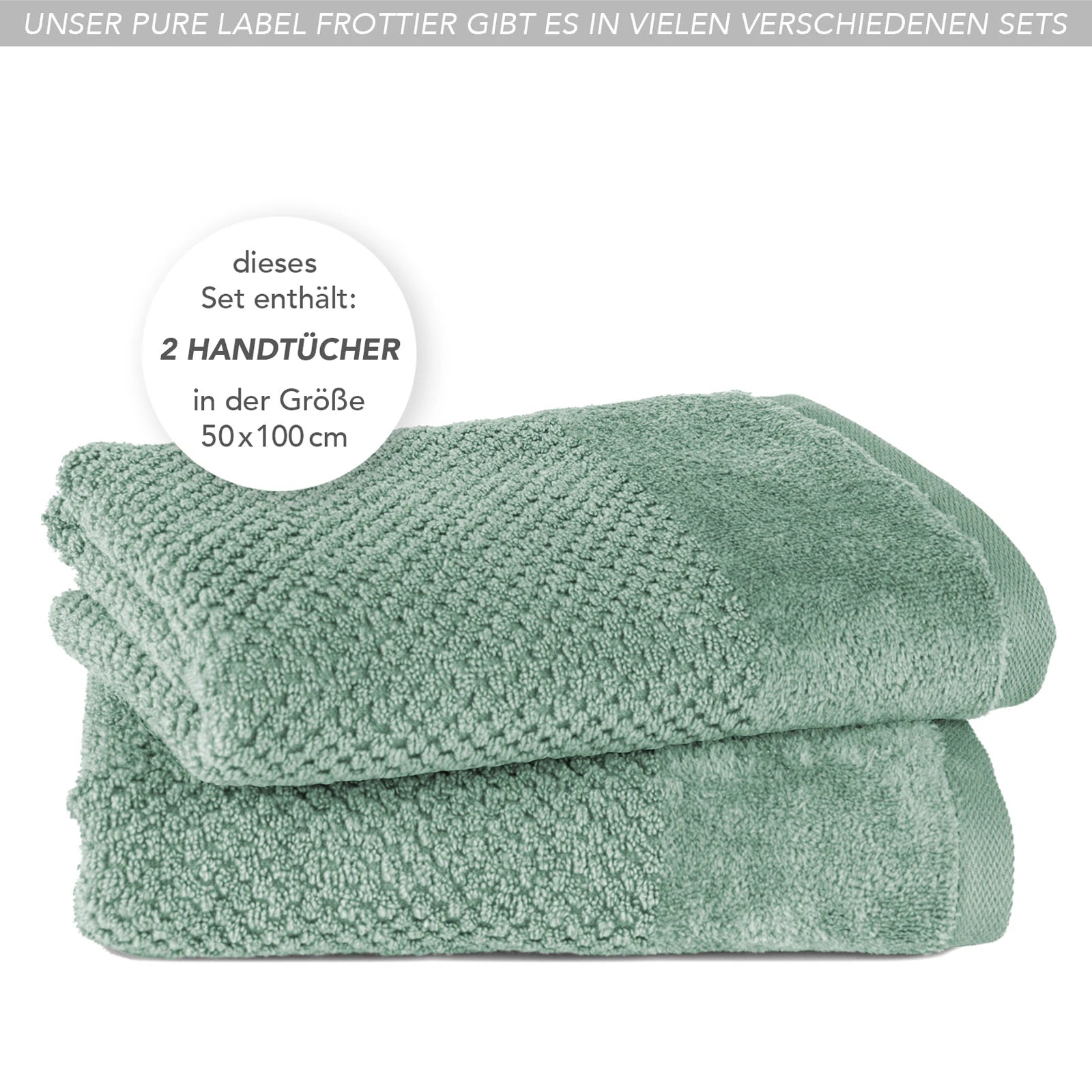 Handtücher "Popcorn" - Anthrazit / 2x 50x100cm Pure Label