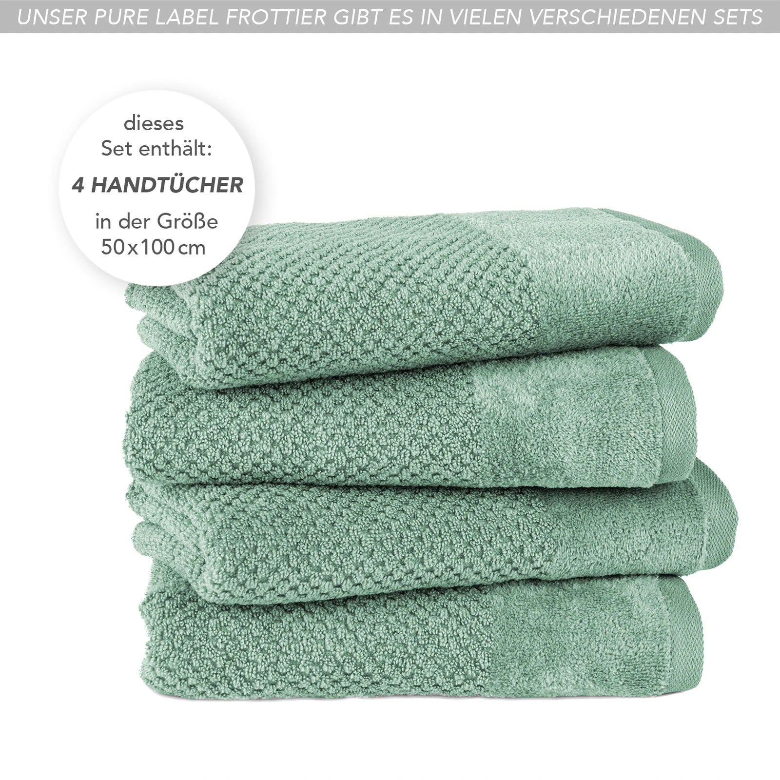 Handtücher "Popcorn" - Anthrazit / 2x 50x100cm Pure Label