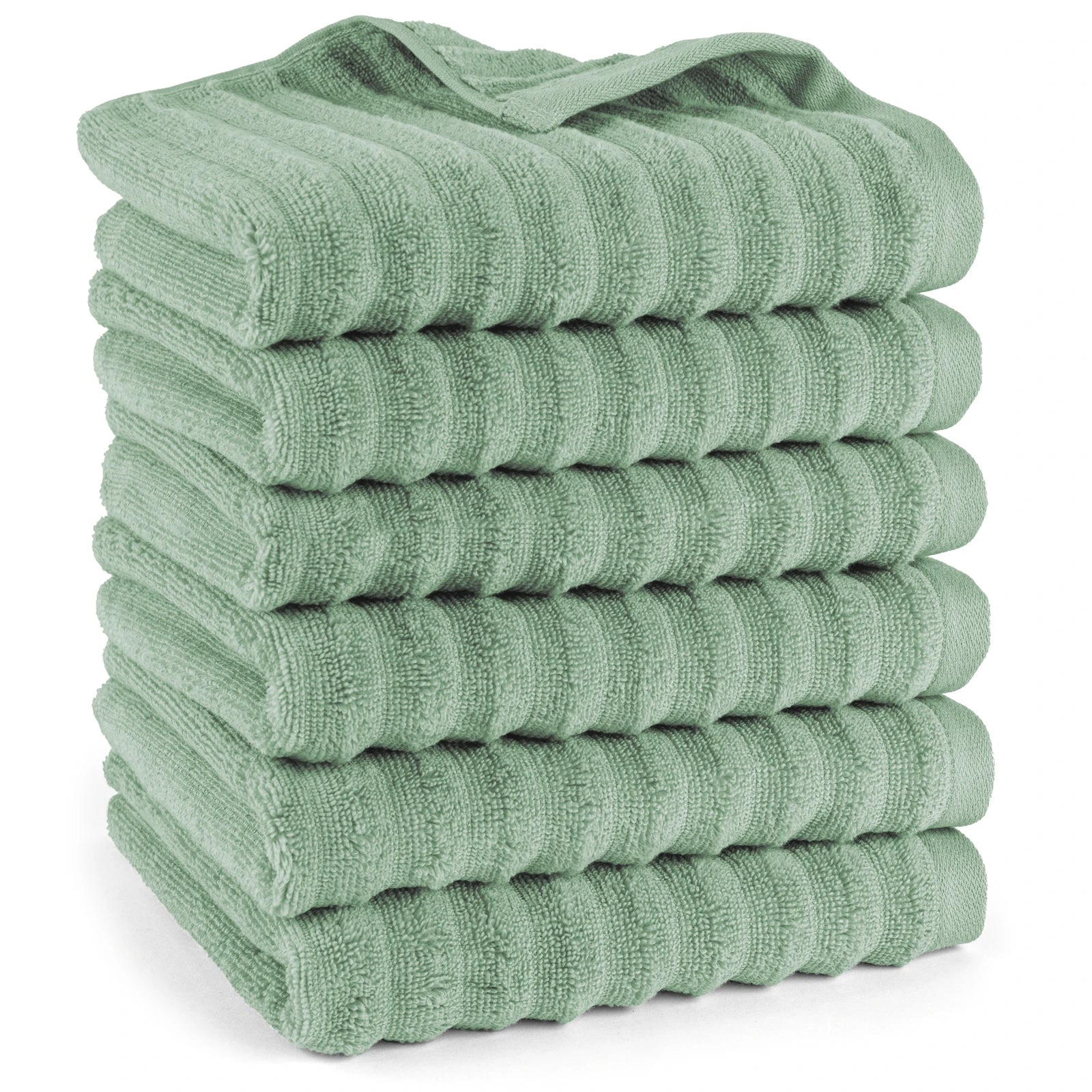 Handtuch "Waves" - Salbeigrün / 6x 50x100cm Pure Label
