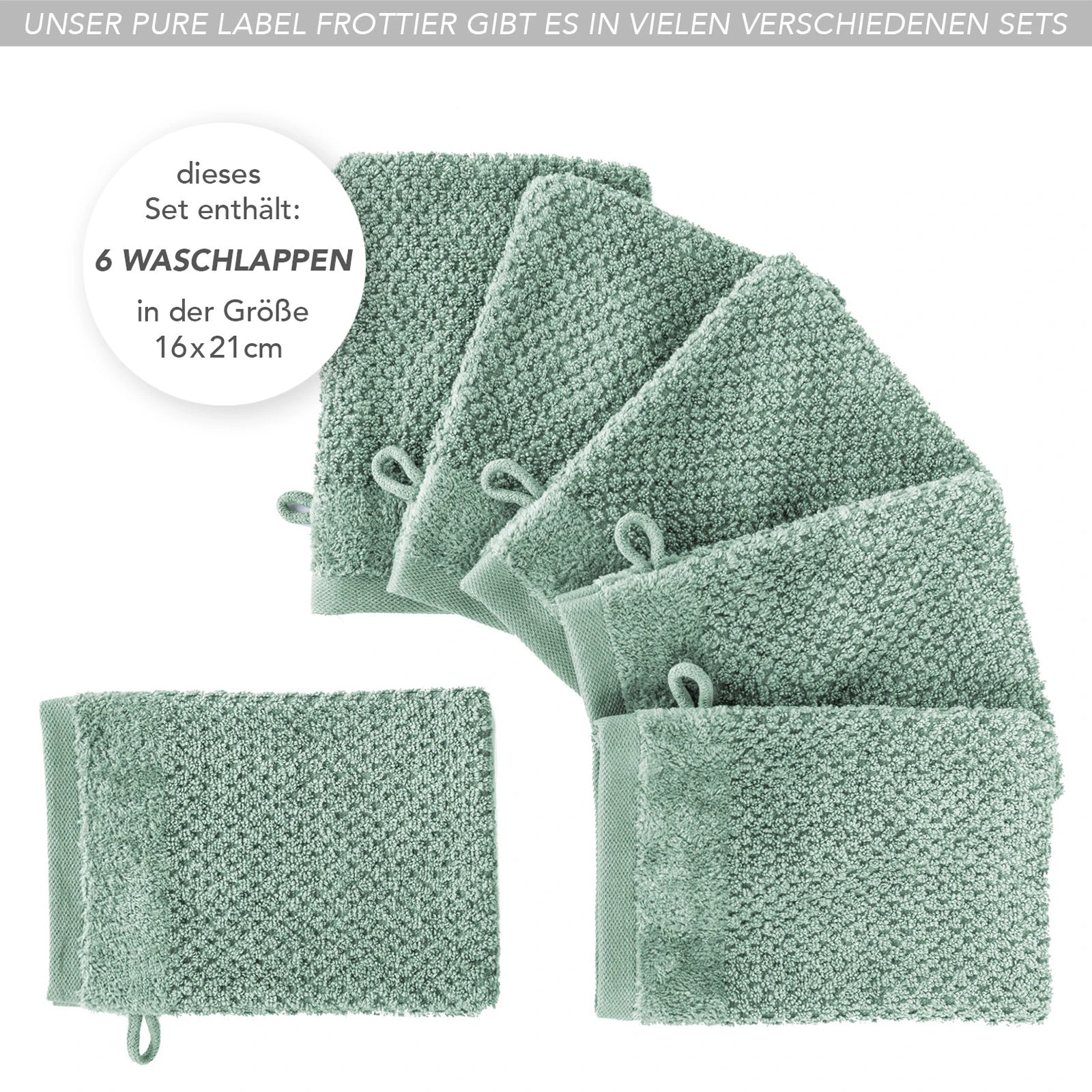 Waschlappen "Popcorn" - Anthrazit / 4x 16x21cm Pure Label